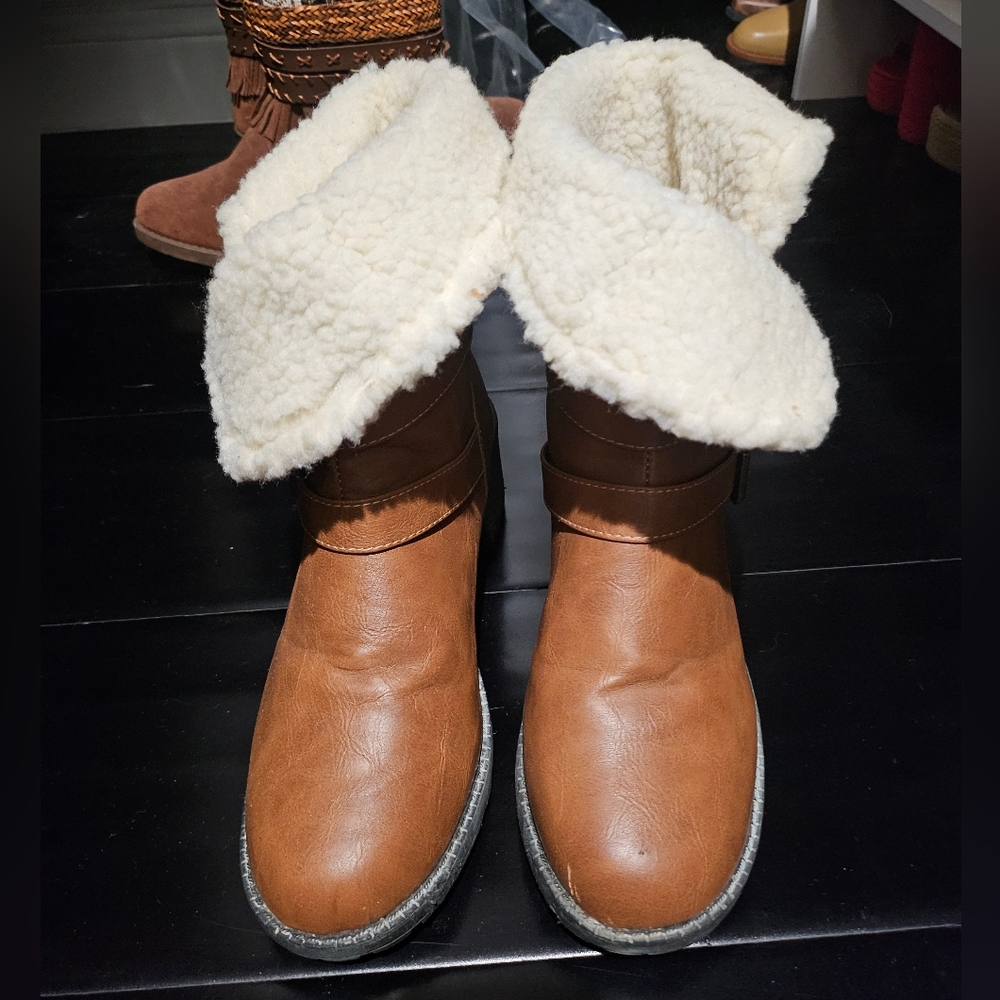 Rue 21 Cozy Brown Furry-Lined Women's Ankle Boots Large 8/9